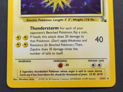 Fossil Pokemon TCG Zapdos 15/62 Holo Rare Holo HP/DMG - Image 5