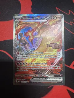 Pokemon TCG Team Rockets Moltres EX Stamped Destined Rivals Promo SIR - Image 1