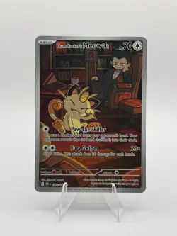 Pokemon Team Rocket's Meowth 203/182 Sv10: Destined Rivals Illustration Rare - Image 1