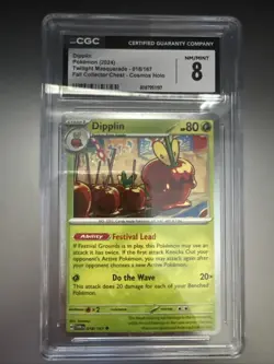 Dipplin #18/316 Reverse Holo CGC 8 Slugma Sunday .99 No Reserve 🔥 - Image 1