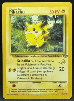 POKEMON~⭐PIKACHU⭐60/64~JUNGLE~W~STAMP~PROMO~ITALIANO~TOPOLINO~PL - Image 1