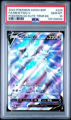 PSA 10 MEWTWO V SWSH229 BLACK STAR PROMO FULL ART POKEMON GO ETB 😍 - Image 1
