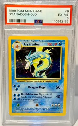VINTAGE PSA POKEMON GAME "GYRADOS" HOLO BASE SET #6 (PSA EX-MT 6) RARE *CLASSIC* - Image 2