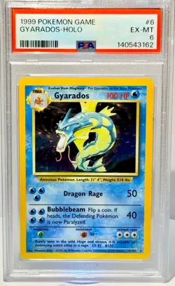 VINTAGE PSA POKEMON GAME "GYRADOS" HOLO BASE SET #6 (PSA EX-MT 6) RARE *CLASSIC* - Image 4