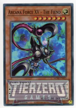 Yugioh MZMI-EN015 Arcana Force XV - The Fiend Super Rare 1st Edition NM/LP - Image 1