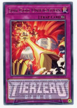 Yugioh MZMI-EN071 Sun God Unification Rare 1st Edition NM/LP - Image 1