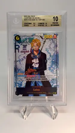 2025 ONE PIECE OP13 120 CARRYING ON HIS WILL SABO SEC ALT ART PARALLEL BGS 10 - Image 1