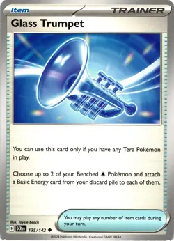Pokemon Stellar Crown Glass Trumpet Trainer Regular Uncommon Card - Image 1