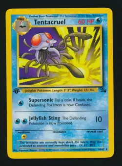 1999 Pokemon FOSSIL (WOTC) -#44 TENTACRUEL (Uncommon) *1st Edition* - Image 1