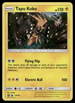Pokemon Cards Tapu Koko SM30a SM Black Star Promos Promo NM - Image 1