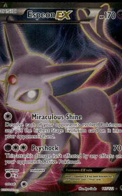 Pokemon Cards Espeon EX 117/122 BRKpoint Rare Ultra LP - Image 1