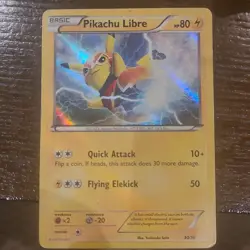 Pokemon Pikachu Libre XY Trainer Kit Holo Common Card 30/30 80 HP English - Image 1
