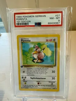 1999 POKEMON GERMAN 1ST EDITION #27 PORENTA PSA 8 - Image 1