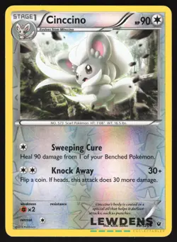 Cinccino - 89/124 - Uncommon Reverse Holo - Fates Collide - Pokemon Card - Image 1