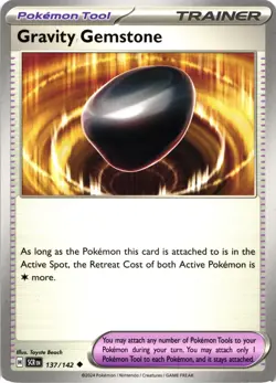 Pokemon Stellar Crown Gravity Gemstone Trainer Regular Uncommon Card - Image 1