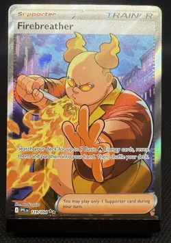 Pokemon Firebreather 119/094 Phantasmal Flames Ultra Rare Full Art Holo Trainer - Image 1