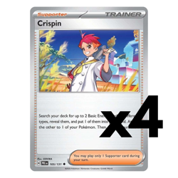 4x Crispin - 105/131 - SV: Prismatic Evolutions (PRE) Pokemon Playset x4 - Image 1