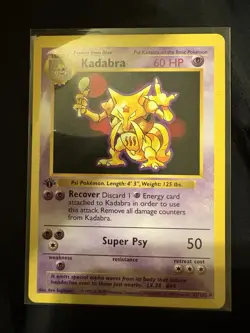 Kadabra 032/102 Base Set 1st Edition (Shadowless) Regular Pokemon TCG HP/MP - Image 1