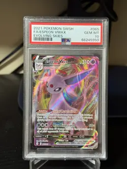 Pokemon Espeon VMAX Holo Ultra Rare TCG Card 270/264 PSA 10 - Image 1