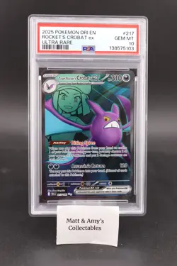 Team Rocket's Crobat ex 217/182 Sv10: Destined Rivals Holo Pokemon PSA 10 - Image 1