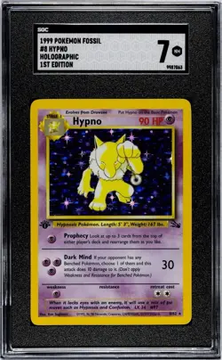 Pokemon Hypno 1st Edition Holo SGC 7 -Fresh Grade-Read Description - Image 1