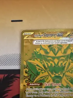 Teal Mask Ogerpon Ex 177/131 Prismatic Evolutions Gold Holo Full Art Pokemon TCG - Image 4