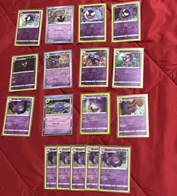 Pokemon Lot Of 9 Gengar Holo + Gastly & Haunter Reverse Holo - Image 1