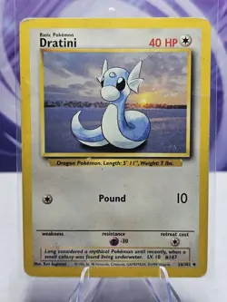 Pokemon TCG Dratini Base Set 26/102 Regular Unlimited Uncommon HP - Image 1