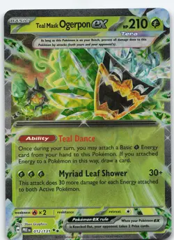 Teal Mask Ogerpon ex - 012/131 Rare Holo SV: Prismatic Evolutions NM Pokemon - Image 1