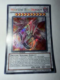 Yu-Gi-Oh Majestic Red Dragon Limited Edition Secret Rare Card CT07-EN001 - Image 1