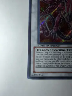 Yu-Gi-Oh Majestic Red Dragon Limited Edition Secret Rare Card CT07-EN001 - Image 2