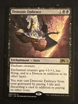1x Demonic Embrace (095) Core Set 2021 LP MTG Magic the Gathering x1 MKE - Image 1
