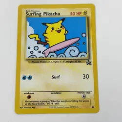 Pokemon Surfing Pikachu #28 Black Star Promo Vintage WOTC - Image 1