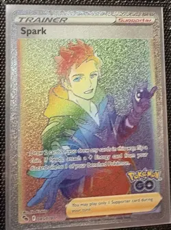 Pokemon Go Spark 085/078 Rainbow Secret Rare TCG Full Art Trainer - Image 1