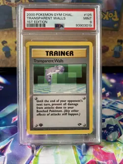 PSA 9 Mint #125 2000 Pokemon Gym Challenge 1st Edition Trainer Transparent Walls - Image 3