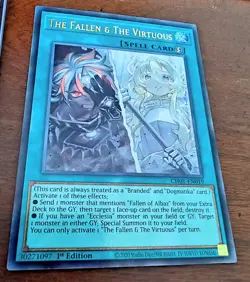 x1 The Fallen & The Virtuous - Ultra Rare - CH01-EN019 - NM 1st - Yugioh - Image 1