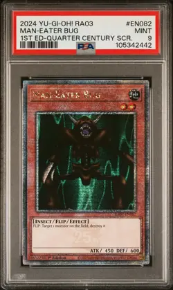 2024 YU-GI-OH! RA03-QUARTER CENTURY BONANZA #EN082 MAN-EATER BUG PSA 9 - Image 1