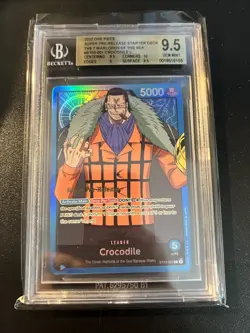 Super Pre-Release Leader Crocodile ST03-001 – BGS 9,5 – One Piece Karte - Image 1