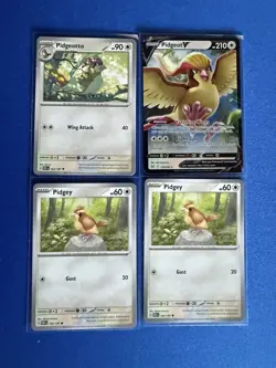 Pidgeot V Lost Origin+ Pidgeotto+Pidgey (x2) 4-card Pokemon lot - PWE - Image 1