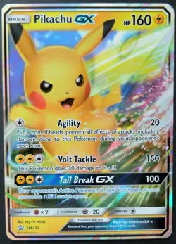 Pokemon Pikachu GX SM232 HOLO | 1 CARD + FREE PROTECTOR M23 - Image 1