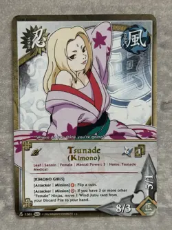 Tsunade (Kimono) Shonen Jump's Naruto Rare Foil Text Card 1261 S22 1st Edition - Image 1