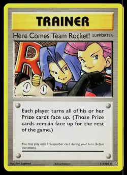 Pokemon Card Evolutions Here Comes Team Rocket! 113/108 Secret Rare - Image 1