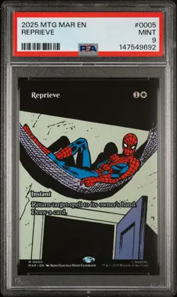 2025 MTG MARVEL'S SPIDER-MAN: SOURCE MAT #0005 REPRIEVE PSA 9 - Image 1