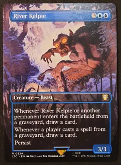 MTG River Kelpie - DAMAGED - Full Art LotR Commander Magic the Gathering #524 - Image 1