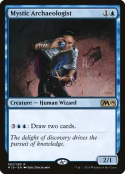 Mystic Archaeologist 2x FOIL M19 MTG Core Set 2019 Rare MINT blue - Image 1