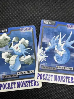 Horsea Seadra No. 116 No.117 Carddass 1997 Japanese Pokemon Card - Image 1