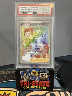 2020 Pokemon SWSH Darkness Ablaze #195 Fa/Pkmn.Brdr'S.Nrtrg. Secret PSA 10 - Image 1