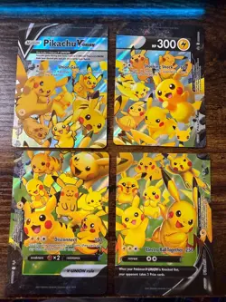 POKEMON Promo Pikachu V-Union Celebrations Set All 4 NM - Image 1