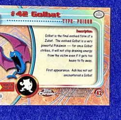 2000 Topps Chrome Pokemon Golbat #42 TV Animation Edition 🔥 Topps Chrome = 📈 - Image 5