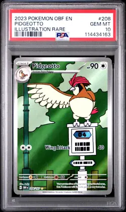 2023 Pokemon Scarlet Violet Obsidian Flames Pidgeotto #208 PSA 10 - Image 1